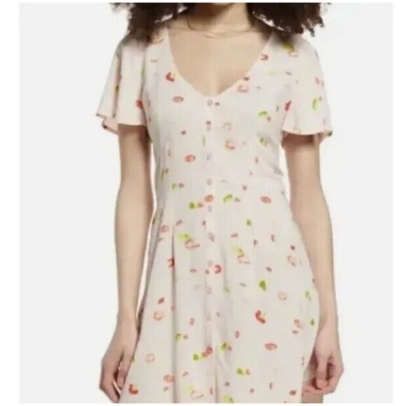 Nordstrom BP Floral Dress pink SMALL short sleeves Bohemian NEW - Picture 4 of 13